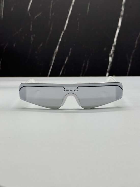 NEW BALENCIAGA BB0003S 002 WHITE RECTANGLE UNISEX SUNGLASSES BALENCIAGA EYEWEAR main image 5